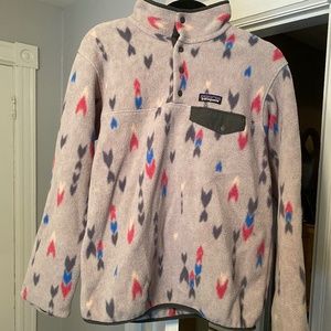 Patagonia Gray Pullover with Colorful Arrows (Medium)